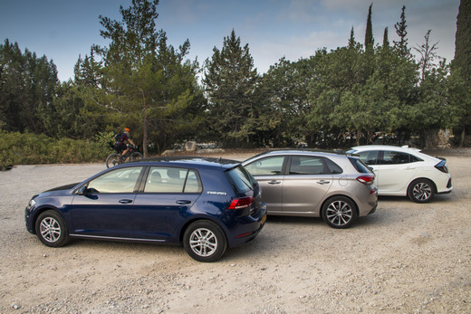 מבחן השוואתי: יונדאי i30, הונדה סיוויק ופולקסווגן גולף מבחן השוואתי: יונדאי i30, הונדה סיוויק ופולקסווגן גולף